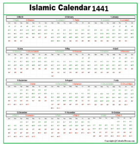 Hijri Calendar 1441