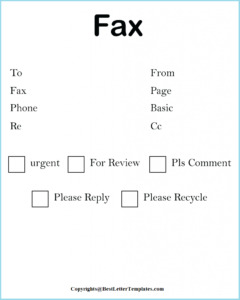 Printable Personal Fax Cover Sheet