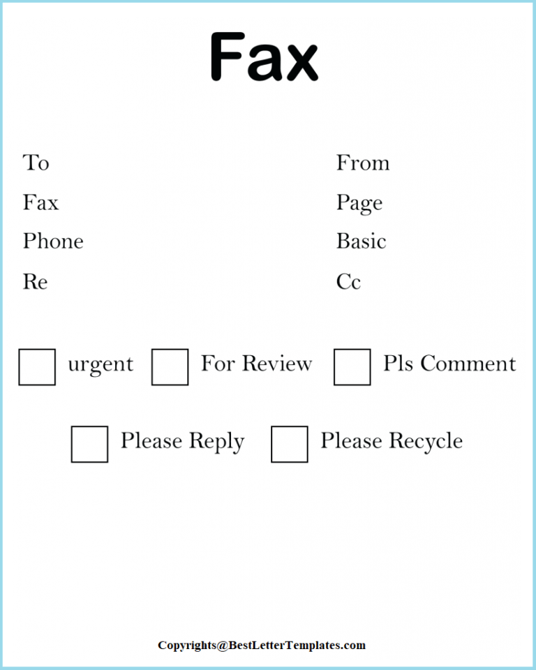 Free Printable Personal Fax Cover Sheet Template [PDF]