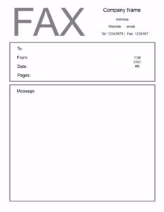 Personal Fax Cover Sheet Template In PDF