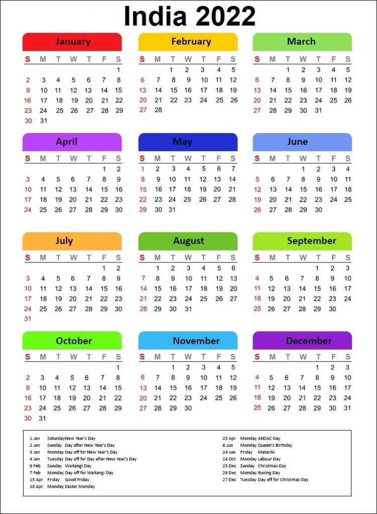 Free 2022 Calendar With Indian Holidays Pdf 2022 Year At A Glance Free 2022 Calendar With Indian Holidays Pdf 2022 Year At A Glance