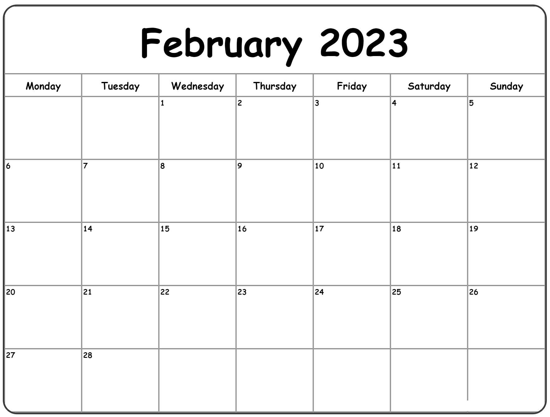 2023 Printable Free Calendar One Page