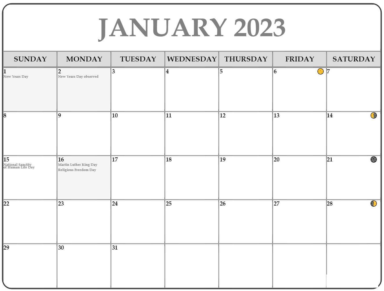 January 2023 Full Moon Calendar Calendar Dream January 2023 Full Moon Calendar Calendar Dream