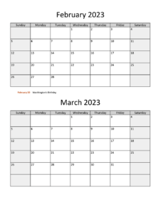 February and March 2023 Calendar