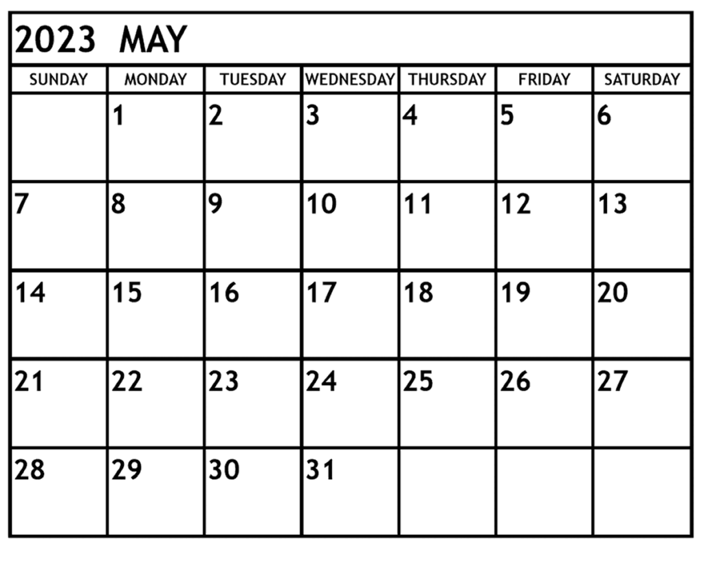 May 2023 Calendar PDF