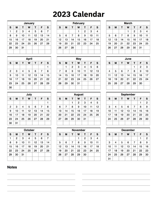 Printable Calendar 2023 with Holidays