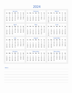 Printable Calendar 2024 Template