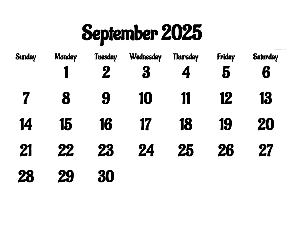 2025 September Calendar PDF