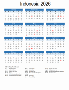 Calendar 2025 Indonesia