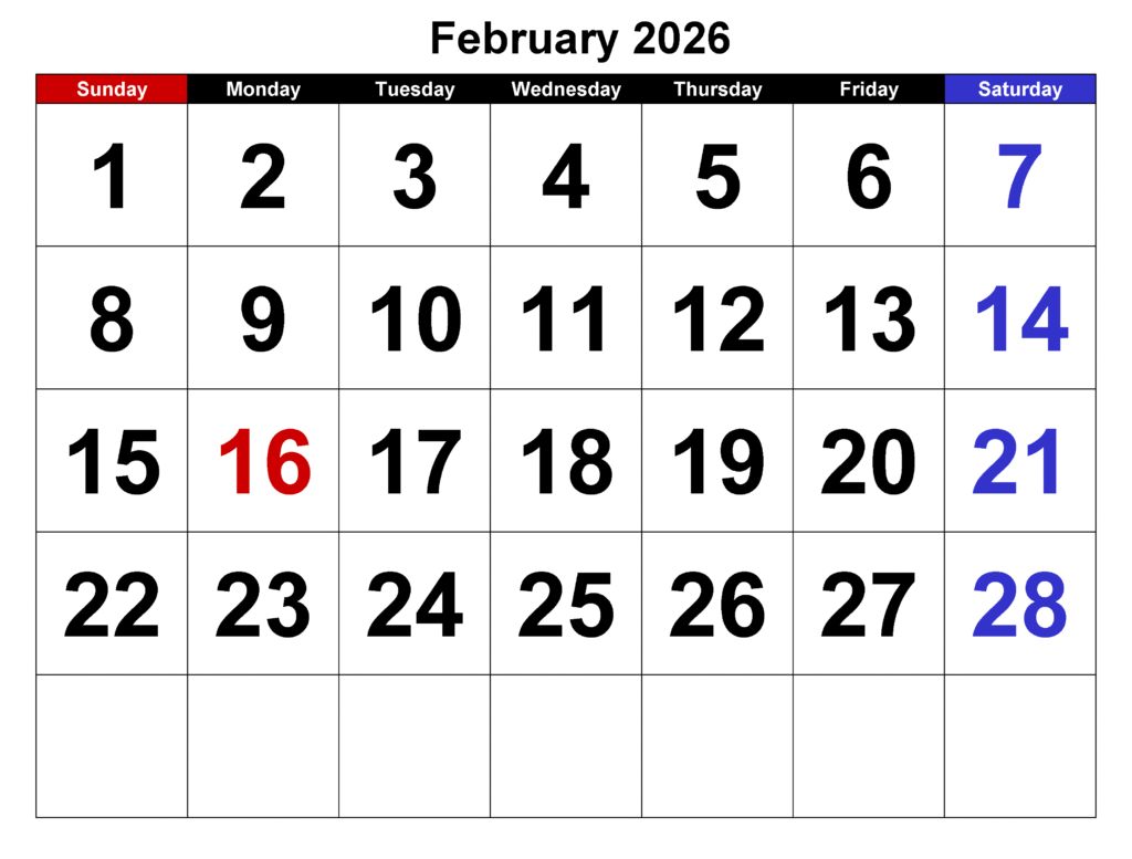February 2026 Calendar