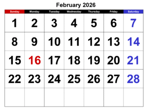 February 2026 Calendar