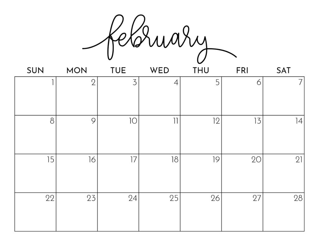 February Calendar 2026 with Notes