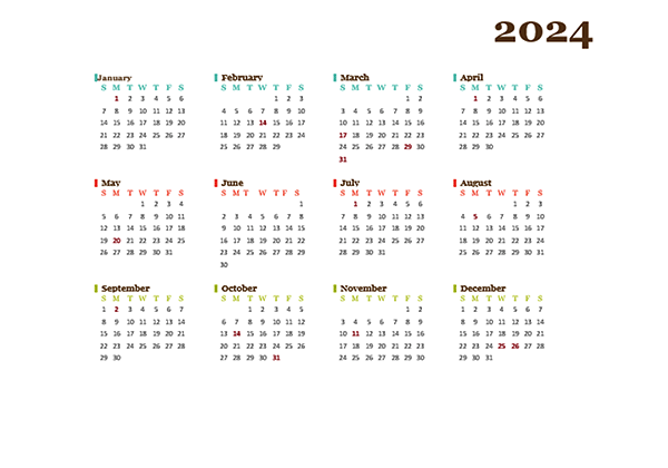 Malaysia 2024 Printable Calendar