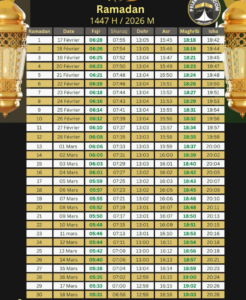Ramadan Calendar 2026