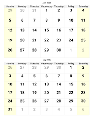April & May 2026 Calendar