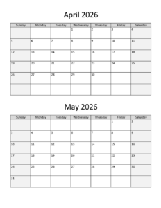 April May 2026 Calendar