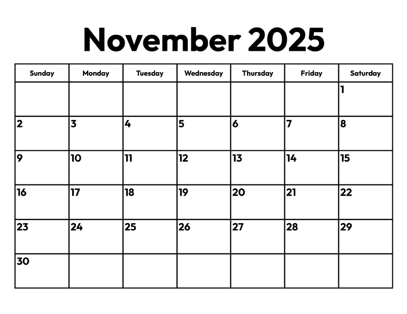 November 2025 Calendar