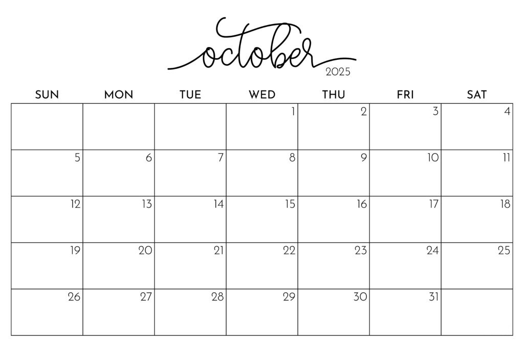 October 2025 Calendar