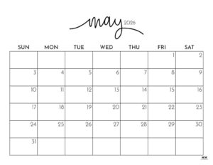 May 2026 Calendar Template